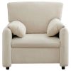 Modern accent chair, Chenille oversized arm chair, 38 inches wide, comfortable cushioned single casual sofa chair, suitable for living room