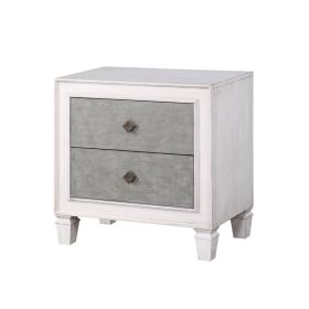 Katia Rustic Gray & Weathered White Finish Night Stand