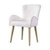 Qwin Beige Boucle & Oak Finish Side Chair (Set of 2)