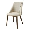 Willene Polished Microfiber Beige Side Chair (Set of 2)