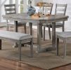 Dining Table Gray Color Diamond Wood Grain Pattern 1pc Table Wire-brushed Finish