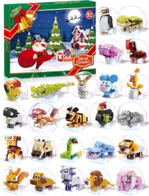 Animal Building Blocks - Advent Calendar 2024 Boys Including 24 Animals Christmas Toys Countdown Calendar for Girls Age 4-8 Years Old - Christmas Stoc