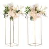 VEVOR 2PCS 31.5inch High Wedding Flower Stand, Metal Vase Column Geometric Centerpiece Stands