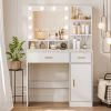 Makeup Vanity Desk With 3 Color Lighting Modes Big Drawer