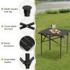 Portable Folding Camping Table for 2-4 Persons, Ultralight Collapsible Table Outdoor Camp Table for Travel Hiking Backyard BBQ Party, 20x20 in, Black