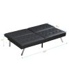 WOOD FRAME, STAINLESS LEG, FUTON, SOFA BED BLACK PVC