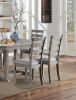 Gray Color Dining Chairs Padded Seat Set of 2pc Side Chair Ladder Back Kitchen Dining Room Wire-Brushed Finish