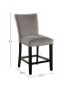 Attractive Set of 2pc Counter Height Chairs Dining Room Furniture Gray Flannelette Seat Nailhead Trim Kitchen Breakfast