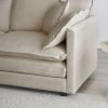 Modern Fabric Loveseat Sofa Couch for Living Room, Upholstered Large Size Deep Seat 2-Seat Sofa with 4 Pillows ,Beige Chenille