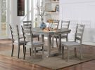 Dining Table Gray Color Diamond Wood Grain Pattern 1pc Table Wire-brushed Finish