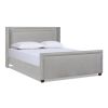 Elle Wingback Upholstered King Bed, Silver Grey Polyester