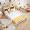 Headboard Storage Cabinet for Full-size Montessori Floor Bed Natural,Freely collocation