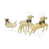 Reindeer & Sleigh Christmas Decoration 100 LEDs Outdoor Gold