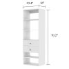 70.2"H Livelylodge Wooden Modular Closet System :Closet Organizer Modern Open Wardrobe Closet System with 2 Drawers for Bedroom&Coatroom White Finish