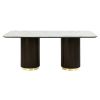 Clayten Engineered Marble Top & Espresso Finish Dining Table