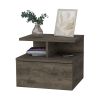 Augusta Floating Nightstand with 2-Tier Shelf and 1-Drawer