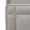 Elle Wingback Upholstered King Bed, Silver Grey Polyester