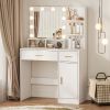 Makeup Vanity Desk With 3 Color Lighting Modes Big Drawer