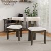 Wooden Dining Chairs Set of 2, Modern Boucle Upholstered Kitchen Side Chairs