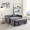 55.5" Twins Pull Out Sofa Bed Grey Velvet