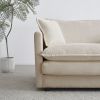 Modern Fabric Loveseat Sofa Couch for Living Room, Upholstered Large Size Deep Seat 2-Seat Sofa with 4 Pillows ,Beige Chenille