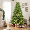 5FT PE/PVC Mixed Automatic Christmas Tree With Lights Xmas Decoration Light Up Holiday Season