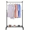 Garment Racks 3ft-5.18ft Height Adjustable Clothes Stand Foldable Clothes Hanger w/ Wheels Storage