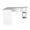 Modern L-Shaped Desk with Side Shelves, Grey