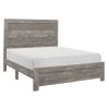 Rustic Gray Finish Full Size Panel Bed Wooden Bedroom Furniture 1pc, Bed in a Box