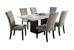 Attractive Set of 2pc Side Chairs Dining Room Furniture Gray Flannelette Seat Nailhead Trim Kitchen Breakfast