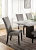 Attractive Set of 2pc Side Chairs Dining Room Furniture Gray Flannelette Seat Nailhead Trim Kitchen Breakfast