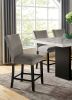 Attractive Set of 2pc Counter Height Chairs Dining Room Furniture Gray Flannelette Seat Nailhead Trim Kitchen Breakfast