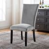 Attractive Set of 2pc Side Chairs Dining Room Furniture Gray Flannelette Seat Nailhead Trim Kitchen Breakfast