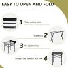 Portable Folding Camping Table for 2-4 Persons, Ultralight Collapsible Table Outdoor Camp Table for Travel Hiking Backyard BBQ Party, 20x20 in, Black