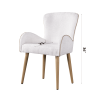 Qwin Beige Boucle & Oak Finish Side Chair (Set of 2)