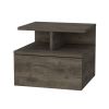 Augusta Floating Nightstand with 2-Tier Shelf and 1-Drawer