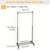 Garment Racks 3ft-5.18ft Height Adjustable Clothes Stand Foldable Clothes Hanger w/ Wheels Storage