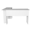 Modern L-Shaped Desk with Side Shelves, Grey