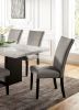 Attractive Set of 2pc Side Chairs Dining Room Furniture Gray Flannelette Seat Nailhead Trim Kitchen Breakfast