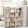 5 Tier Large Book Shelf, Bookcase Home Office Open Bookshelf,Shelves for Living Room, Office Shelf