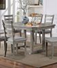 Dining Table Gray Color Diamond Wood Grain Pattern 1pc Table Wire-brushed Finish