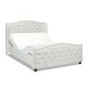 Fontana Wingback Upholstered Platform Bed Frame, Queen, Antique White Polyester