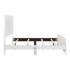 Contemporary White Finish Queen Size Panel Bed Wooden Bedroom Furniture 1pc, Bed in a Box