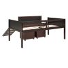 Twin size Loft Bed Wood Bed with Two Storage Boxes - Espresso ( old sku: LP000075AAP )