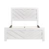 Contemporary White Finish Queen Size Panel Bed Wooden Bedroom Furniture 1pc, Bed in a Box