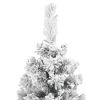 Slim Artificial Christmas Tree with Flocked Snow Green 5 ft PVC