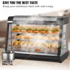 VEVOR Commercial Food Warmer Display, 3 Tiers, 1800W Pizza Warmer w/ 3D Heating 3-Color Lighting Bottom Fan