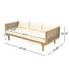 CLAREMONT 3 SEATER DAYBED WITH RATTAN ARMS (BEIGE CUSHION)