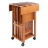 Sophia 5-Pc Snack Table Set; Drop Leaf Top; Teak