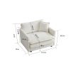 Modern Accent Chair with Ottoman, Living Room Club Chair Chenille Upholstered Armchair , Reading Chair for Bedroom, White